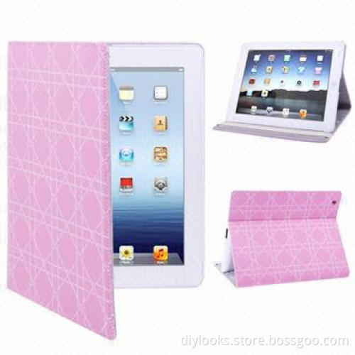 Four Lattice Pattern Leather Case for iPad 4, OEM Orders Welcomed, Ultra Low-profile
